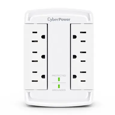 Cyberpower Systems (USA) Cyberpower Surge 5-15P Input Wall Tap White - 6 - Nema 5-15R Output, image 4
