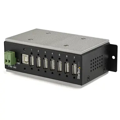 STARTECH.COM Industrial 7 Port USB 2.0 Hub W/USB Type-A Screw Lock Ports 480MBPS - Rugged Met