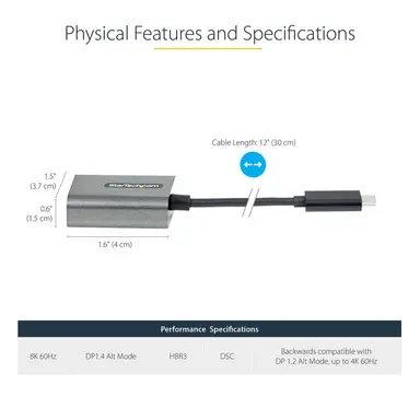 StarTech.com USB C to DisplayPort 1.4 Adapter 8K/4K, image 8