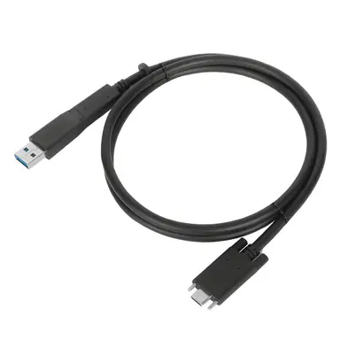 Targus 1M USB-C Male W/ Screw to USB-C Male Cable W/ USB-a Tether Black