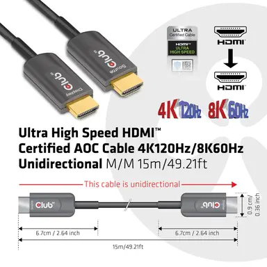 Club 3D B.V Club 3D Ultra High Speed HDMI Certified Active Optical CABLE(AOC), Allo, image 7
