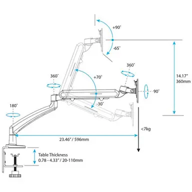StarTech.com Mount Your Display on Your Desk Surface or Through a Grommet, with Spring-Assist, image 7