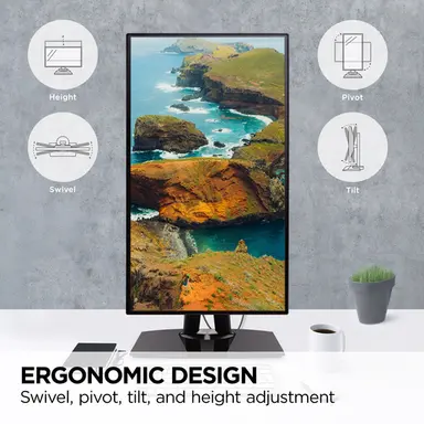 ViewSonic 24 in Colorpro 1080P IPS Monitor with USB-C, DisplayPort, HDMI, USB-a, Ergonomic, image 6