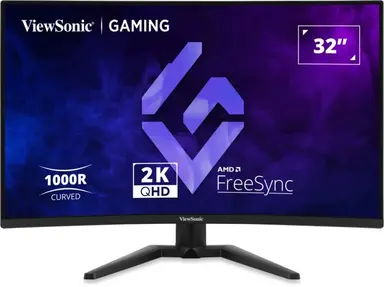 ViewSonic 32 in Curved 1440P 1MS 180HZ Gaming Monitor with Freesync