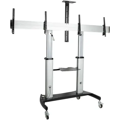 STARTECH.COM Heavy Duty Dual Screen Rolling TV Stand for 37-60IN VESA Displays (110LB/EACH), image 7