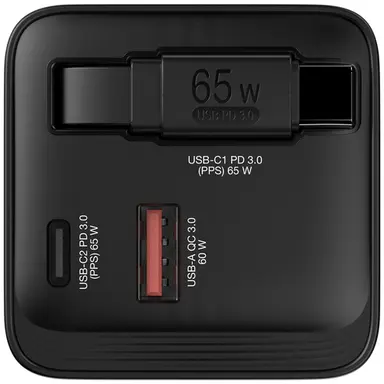 Verbatim Americas Verbatim, Gan Charger, 65W, Retractable Cable, image 3