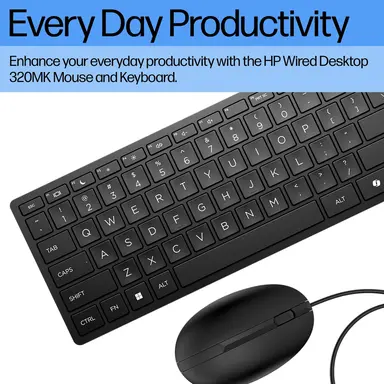 HP Wired Desktop 320MK Mouse and Keyboard - Designed for Your Comfort - Simplifi, image 6