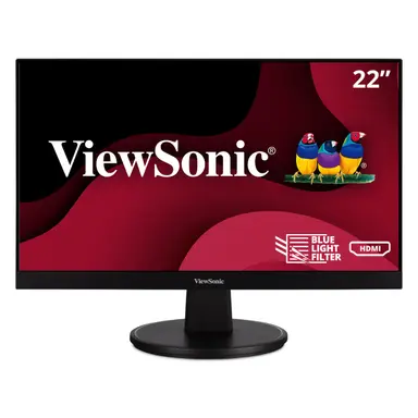 ViewSonic 22 in Mva LCD Monitor, HDMI, VGA, Frameless, 1920 × 1080 Resolution.