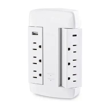 CyberPower Systems (USA) Swivel, 120V, 2 USB 3.6A Type a & C, 900J $75K Ceg, Wall Tap, White, image 4