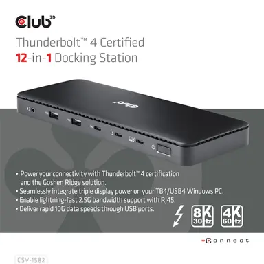 Club 3D B.V The Club 3D IS A Certified Thunderbolt 4 12-IN-1 Docking Station Offeri, image 6