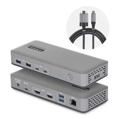 StarTech.com Connect Two 4K 60HZ HDMI Displays Through a Single USB Type-C Port; Plug-and-Pla