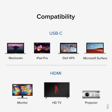Plugable Technologies USB C to HDMI Adapter Cable - Connect USB-C or Thunderbolt 3 Laptops to HDMI Dis, image 8
