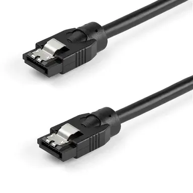 StarTech.com 0.3 M Round SATA Cable with Straight Latching Connections - Supports Data Transf