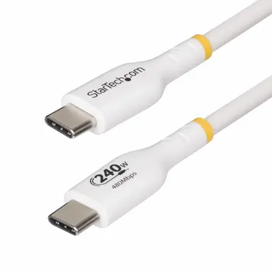 StarTech.com 10 ft White USB-C Charging Cable, USB-If Certified USB C Cable, 240W PD Epr, USB