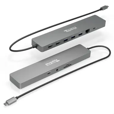 Plugable Technologies Plugable 11-in-1 USB-C Hub, 100W USB-C Pass-Through, Laptop Docking Station Dual