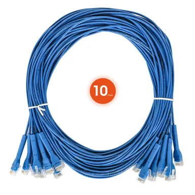 Intellinet Cat6 U/UTP Flexiboot Slim Network Patch Cable, 1 FT., Blue, 10-Pack, image 4