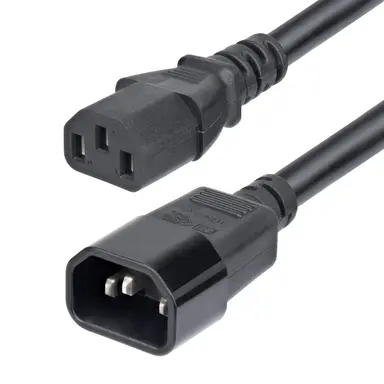 StarTech.com 15 ft (4.5 m) Power Extension Cord, C14 to C13 PDU Power Cord, 15A 250V, 14AWG, AC