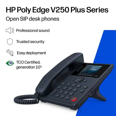 HP Poly Edge V250 Plus Opensip Deskphone with Power Supply HP Poly Edge V250 Plu, image 4