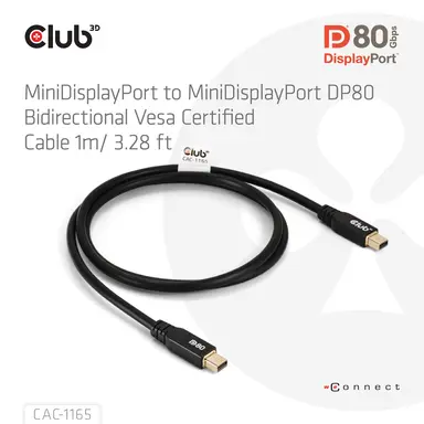 Club 3D B.V DP80 Mini DP M-M 1M/3.28FT Cable, image 6