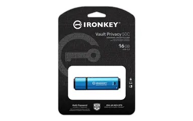 Kingston 16GB USB-C Ironkey Vault Privacy 50C AES-256 Encrypted, Fips 197, image 2