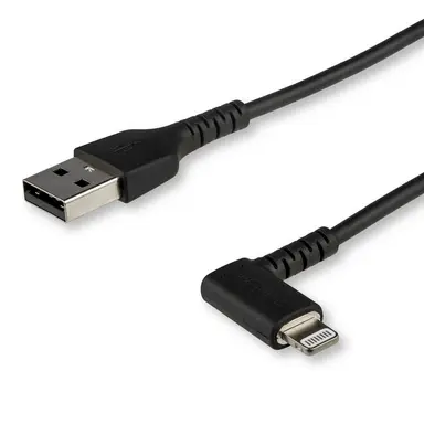 STARTECH.COM 2M (3 FT.) Angled Lightning to USB Cable- Apple Mfi Certified - Black