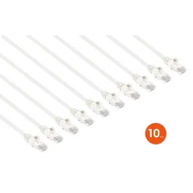 Intellinet Cat6 U/UTP Slim Network Patch Cable, 1.5 FT., White, 10-Pack, image 8