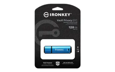 Kingston 128GB USB-C Ironkey Vault Privacy 50C AES-256 Encrypted Fips 197, image 2