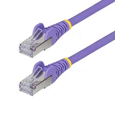 StarTech.com 6 in Purple Cat6a Ethernet Cable, Snagless RJ45, 10G, 100W PoE, S/FTP, LSZH, 27AW
