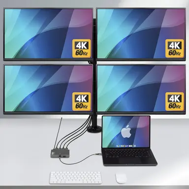 StarTech.com USB-C to Quad-Monitor Workstation Adapter, 4K 60HZ HDMI, 140W PD Passthrough, image 7