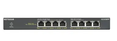 NETGEAR Switch - GS308PP - Desktop - Wired - 1GBPS - Networking / Ports Qty: 8 - Gigabit