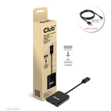 Club 3D B.V Club 3D Multi Stream Transport (MST) Hub DISPLAYPORT1.4 to Dual HDMI 4, image 6