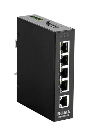 D-Link Systems 5-PORT Gigabit Unmanaged Hardened Industrial Din-Rail Switch - Din-Rail - Wired