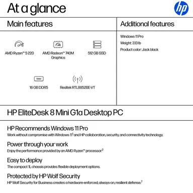 HP Elitedesk 8 MINIG1AR5-22016GB/512GBPC United States / Canada English, image 7