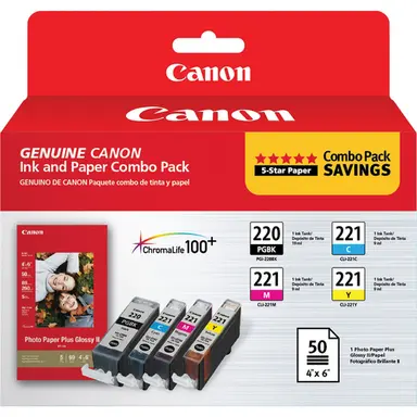 Canon Inkjet Canon PG-220/CL-221 with Photo Paper 50 Sheet - for MP980, MP560, MP620, MP640