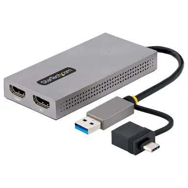 StarTech.com USB to Dual HDMI Display Adapter Adds 1X 4K 30HZ + 1X 1080P Displays to a Laptop