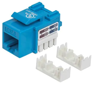 Intellinet Cat6 Blue RJ45 Keystone Jack UTP