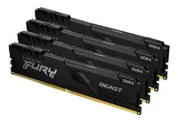 Kingston 64GB 3200MHz DDR4 CL16 Dimm (KIT OF 4) 1GX8 Fury Beast Black, image 3