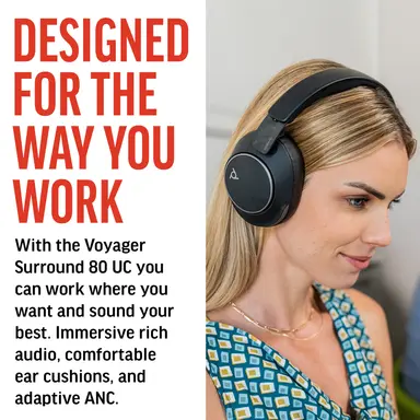 HP Sbuy Poly Voyager Surround 80 UC USB-C Headset +USB-C/A Adapter, image 6