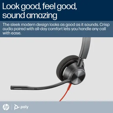 HP Poly Blackwire 3310 Monaural Microsoft Teams Certified USB-C Headset +USB-C/A, image 8