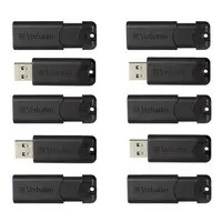 Verbatim Americas 32GB Pinstripe USB 3.0 Flash Drive - Business 10PK - Black