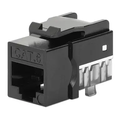Intellinet Cat6 Slim Keystone Jack with Punch-Down Stand, Black, 25-Pack, image 4