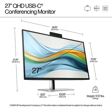 HP Sbuy S5 Pro 527PM 27 in QHD USB-C Conferencing Monitor, image 8