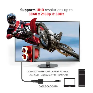Club 3D B.V Active HDMI 2.0 Signal Converter. the DP 1.2 to HDMI2.0 4K 60HZ UHD Active, image 8