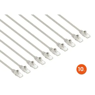 Intellinet Cat6 U/UTP Slim Network Patch Cable, 0.5 FT., Gray, 10-Pack, image 7