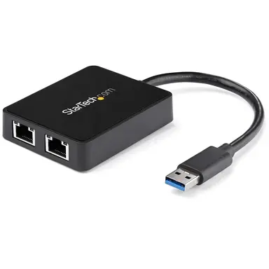 StarTech.com Add Two Gigabit Ethernet Ports and a USB 3.0 Pass-Through Port to Your Laptop TH