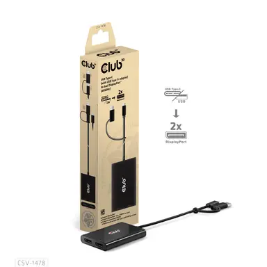 Club 3D B.V USB A to Dual Displayport 4K60HZ Adapter