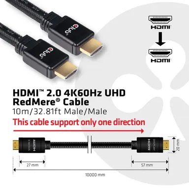 Club 3D B.V HDMI 2.0 Male to HDMI 2.0 Male High Speed 4K60HZ UHD - Redmere 10M/32.8FT, image 8
