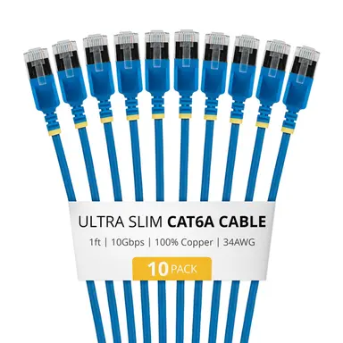 StarTech.com 10-Pack of Ultra Slim Cat6a Cables Is Ideal for Multiple Setups; 10GBPS Ethernet, image 3