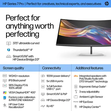 HP Sbuy S7 Pro 738PU 37.5 in WQHD+ Thunderbolt 4 Monitor, image 7