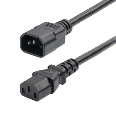 StarTech.com 2 ft (60CM) Power Extension Cord, IEC 60320 C14 to C13 PDU Power Cord, 10A 250V